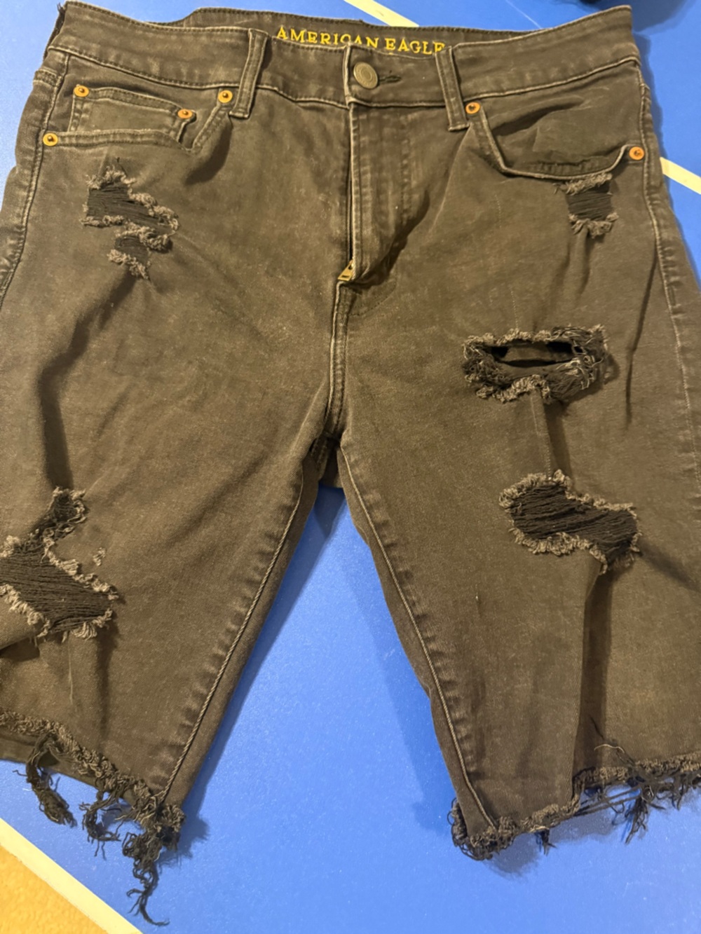 American Eagle Outfitters Distressed Dark Brown Jean Shorts